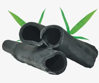 竹炭圆筒形竹炭绿叶免抠