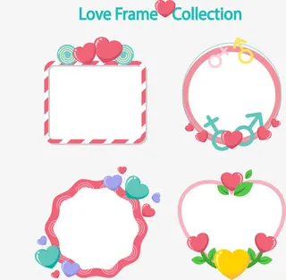 矢量手绘边框花纹免抠