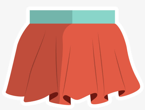 迷你短裙矢量卡通风格免抠