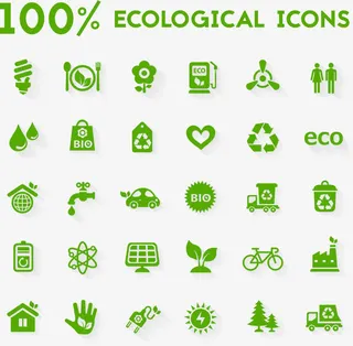 手绘生态环境保护图标免抠