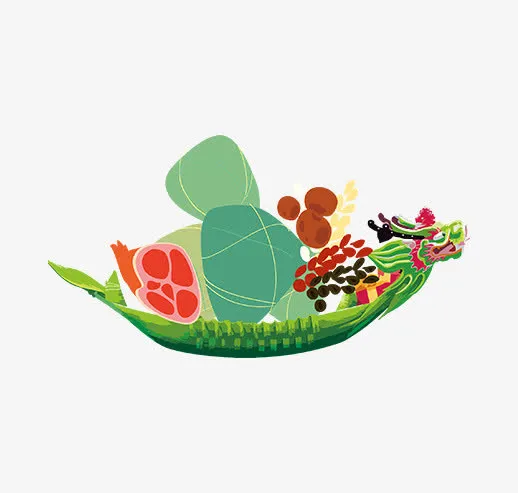 端午节龙舟上的粽子免抠