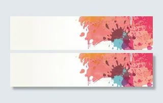 女装彩色墨迹横幅背景高清