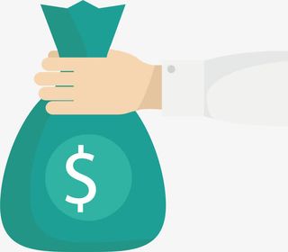 矢量图手拿钱袋子免抠