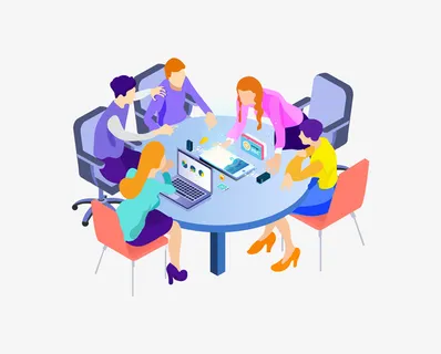 2.5D立体商务办公插画免抠手绘/卡通卡通元素