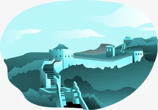 地标建筑-长城免抠