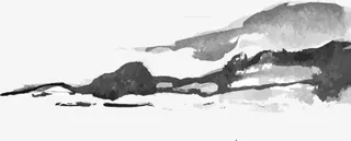 黑白水墨山水素材免抠