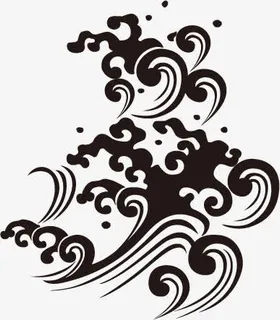 黑色的浪花免抠