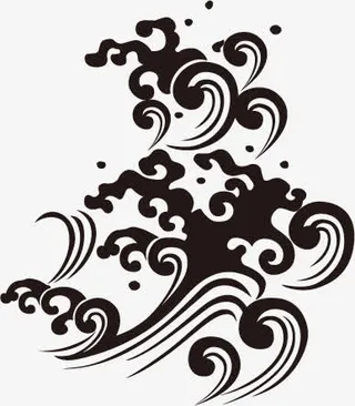 黑色的浪花免抠