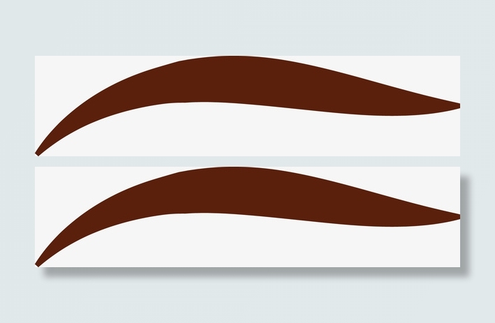 弯曲眉毛形状素材图免抠