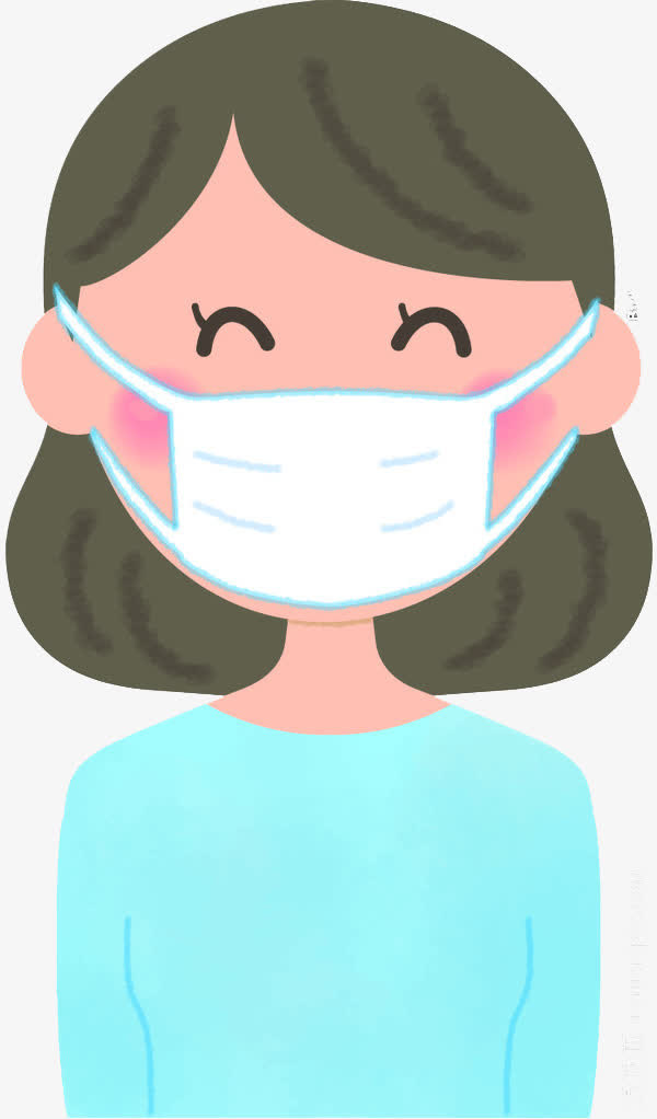 戴口罩的女孩免抠