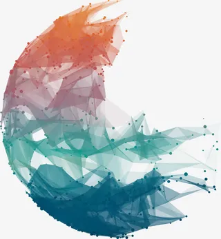 彩色几何渐变特效矢量免抠