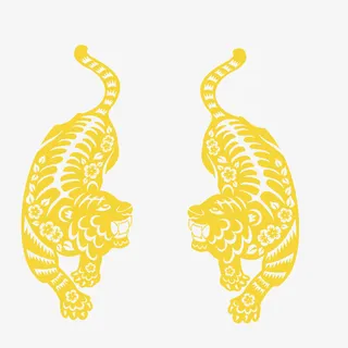 大气金色老虎免抠