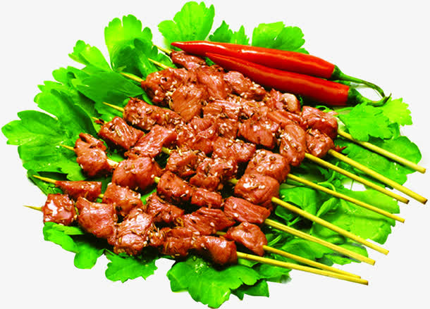 中秋节肉块烧烤食村免抠