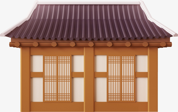 中国风，屋子，手绘免抠