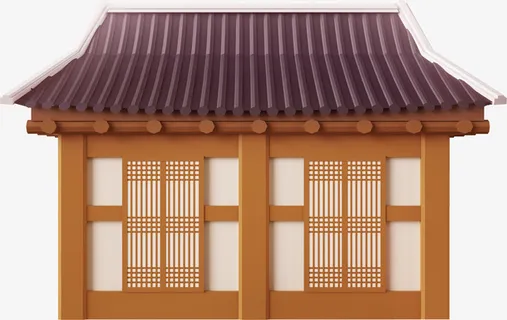 中国风，屋子，手绘免抠