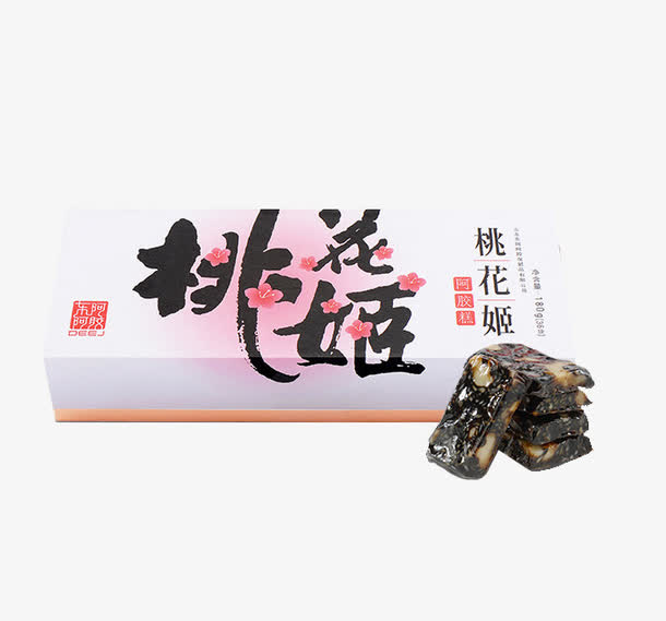 桃花姬阿胶糕包装实物图免抠