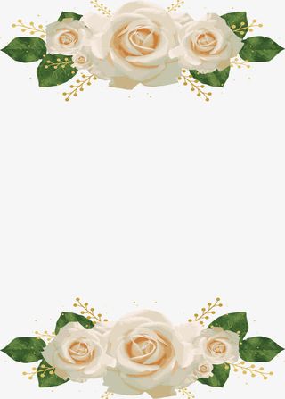 白玫瑰婚礼请帖免抠
