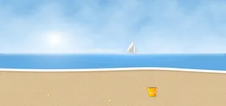 手绘海滩背景高清