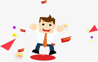 优惠券小人儿免抠