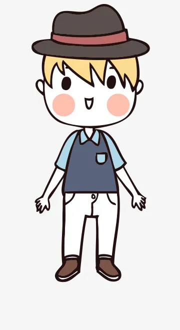 人物手绘插画可爱素材3免抠