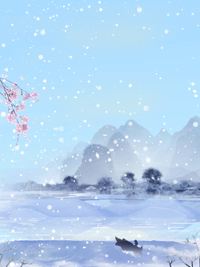 冬天冬季节气大雪背景高清
