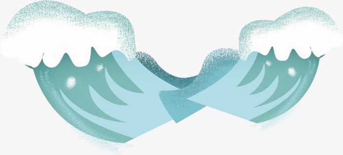 手绘海浪花一朵朵免抠