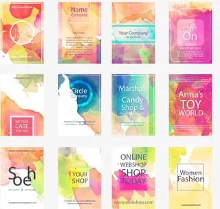 矢量黄色水彩免抠