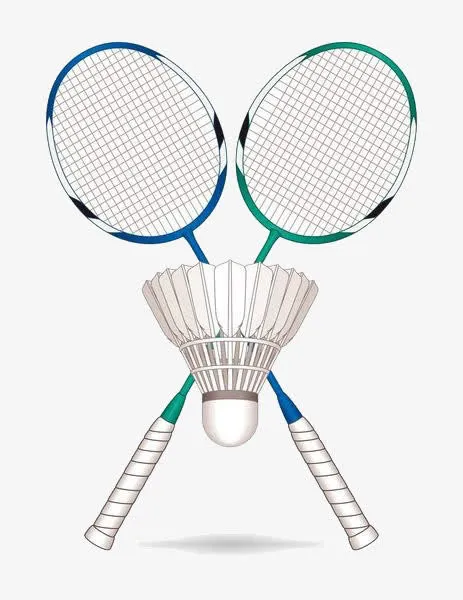 羽毛球和球拍插画 运免抠