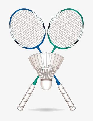 羽毛球和球拍插画 运免抠
