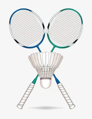 羽毛球和球拍插画 运免抠