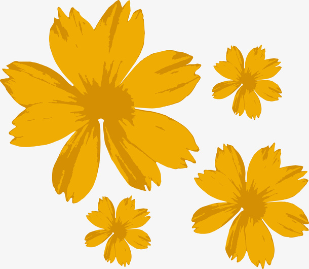 春天绿色组合小花黄色免抠