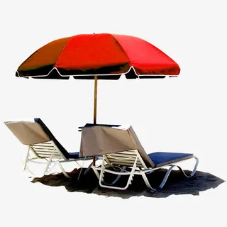 高清摄影红色的遮阳伞免抠