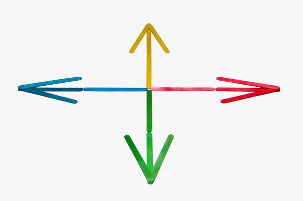 手绘彩色方向箭头免抠