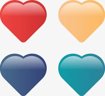 心形亮光按钮免抠