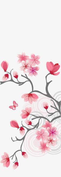 矢量图日式樱花花纹免抠