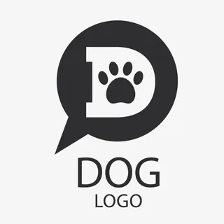 黑色宠物狗标签矢量图免抠