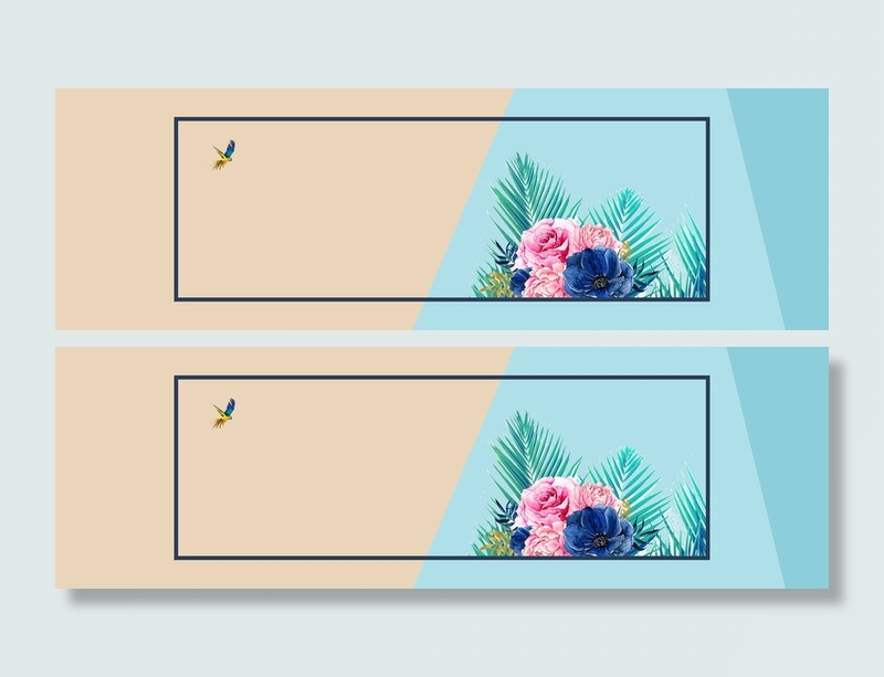 春女装清新蓝粉色电商海报背景高清