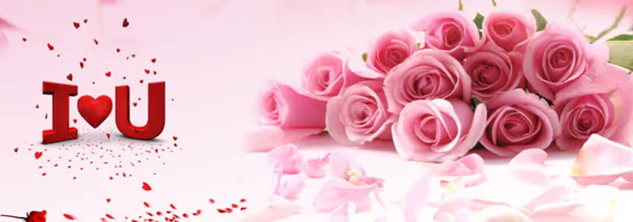 爱情粉色玫瑰花瓣背景banner