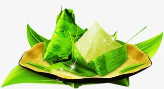 绿色营养卡通粽子美食免抠