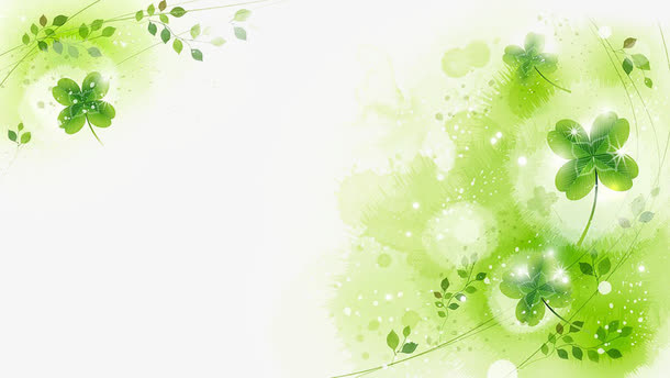 绿色四叶草背景免抠素材