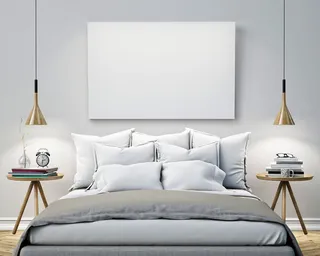 白色装饰卧室床四件套海报背景素材高清