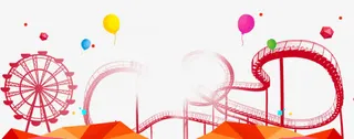 游乐园主题过山车免抠