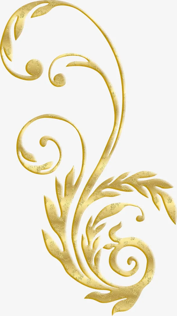 金色华丽花纹免抠