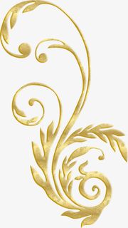 金色华丽花纹免抠