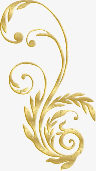 金色华丽花纹免抠