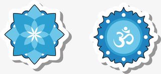 卡通蓝色雪花片免抠