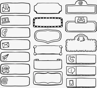 商务手账标题框免抠标签元素