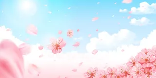 文艺清新简约花卉粉红色水彩风春天通用背景高清