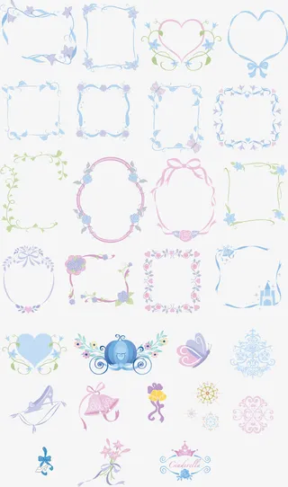 小清新花纹免抠