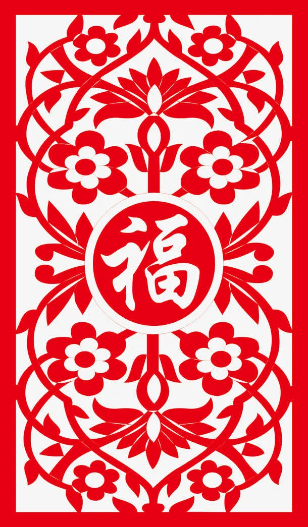 边框花纹剪纸免抠